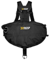 XDEEP STEALTH 2.0 Classic Dual Bladder Sidemount BC Wing Only – rear view showing dual inflator ports and streamlined bladder design