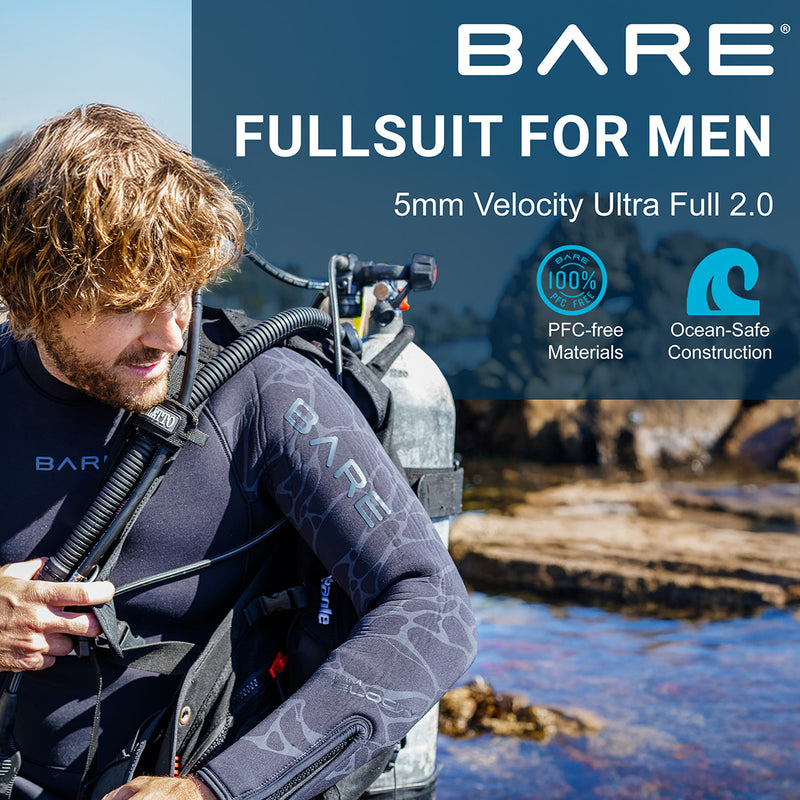 5mm Velocity Ultra 2.0 Full Wetsuit, Thermal Suit for Diving and Snorkeling-Scuba Schools of America