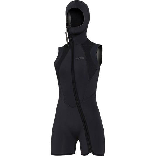 7MM STEP-IN HOODED VEST (SHORTS AND TALLS WHILE SUPPLIES LAST) - BLK-Scuba Schools of America