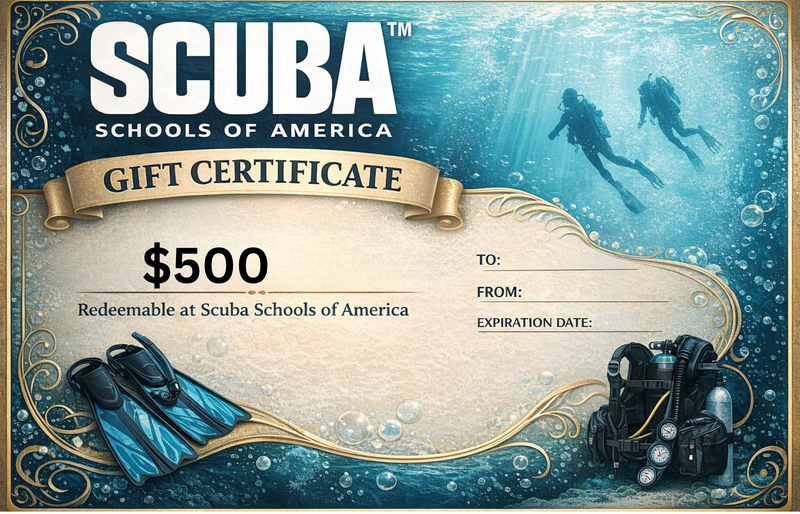 Scuba Schools of America Gift Certificates