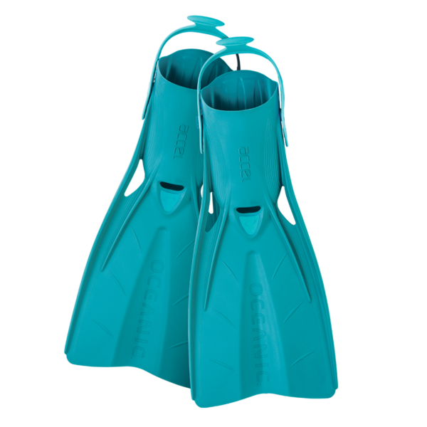 Oceanic Accel Open-Heel Fins – Compact Travel Scuba Fins Product Photo