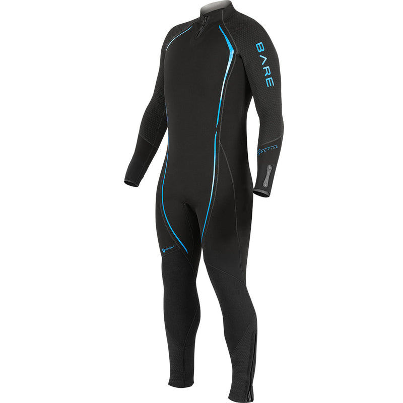 7MM REACTIVE MENS WETSUIT FULL - BLK, BLU