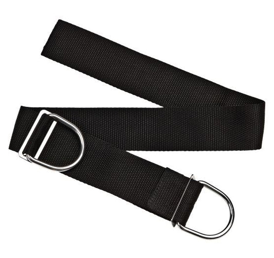 XDEEP Crotch Strap 1.2 m – includes 2 stainless D-rings and 3 tri-gliders, laid flat with durable webbing construction