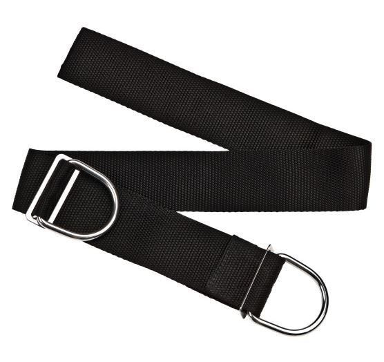 XDEEP Crotch Strap 1.2 m – includes 2 stainless D-rings and 3 tri-gliders, laid flat with durable webbing construction