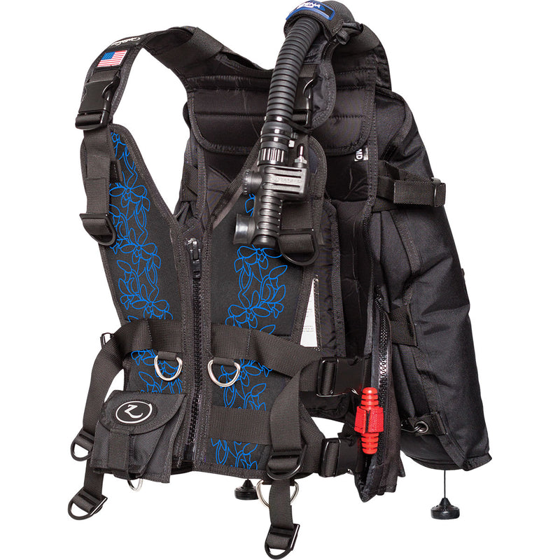 Zeagle Zena Floral Front Panel – Blue Floral BCD Replacement Product Photo