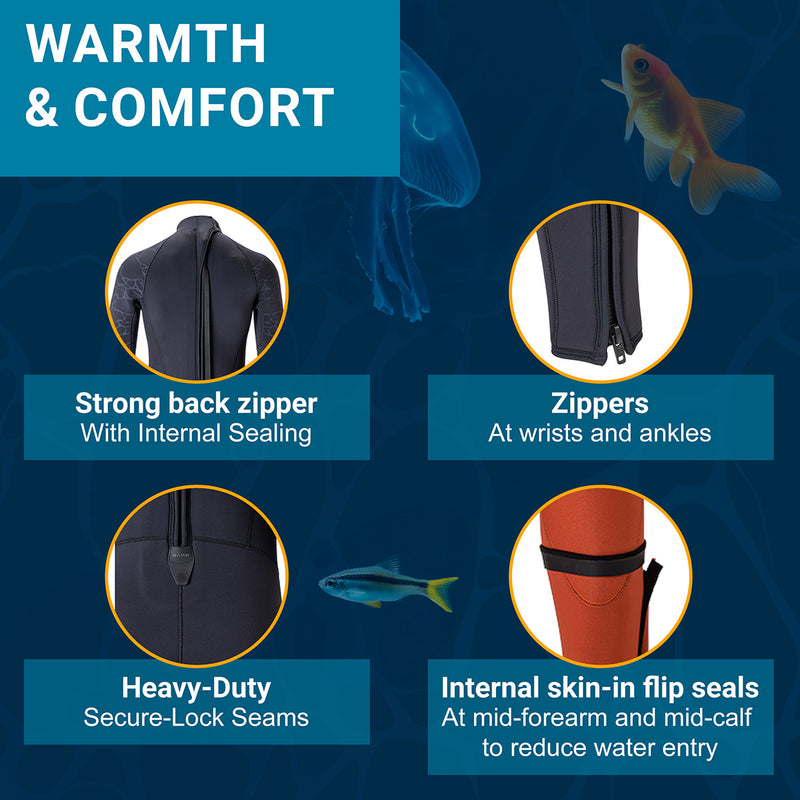 5mm Velocity Ultra 2.0 Full Wetsuit, Thermal Suit for Diving and Snorkeling