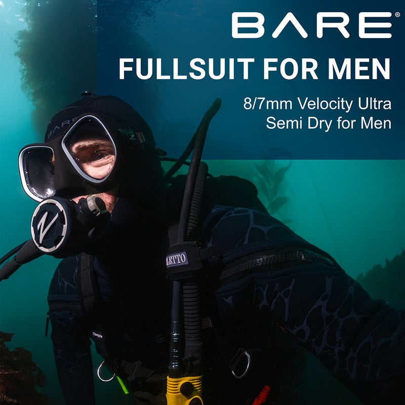 8/7mm Velocity Ultra 2.0 Semi-Dry Suit, Thermal Suit for Diving and Snorkeling