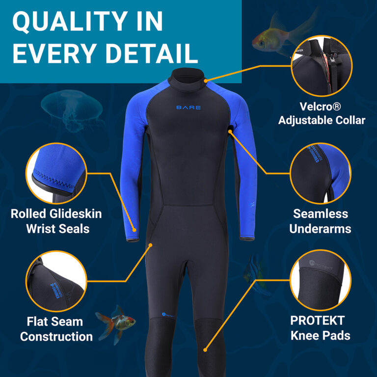 3mm Velocity Ultra 2.0 Full Wetsuit, Thermal Suit for Diving and Snorkeling