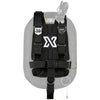 XDEEP Complete DeLuxe Harness with Classic Stainless Steel Backplate – rear view featuring padded shoulder straps, stainless D-rings, and one-piece webbing