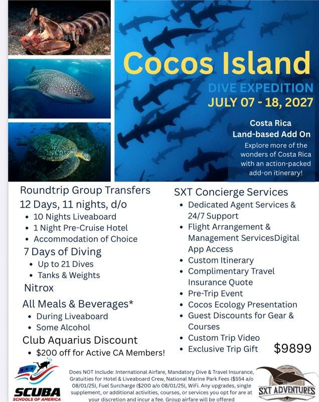 Cocos Island Dive Expedition | July 07 – 18, 2027