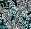 Zip-Up Blue Octofloral