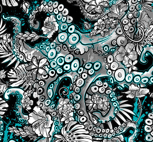 Zip-Up Blue Octofloral