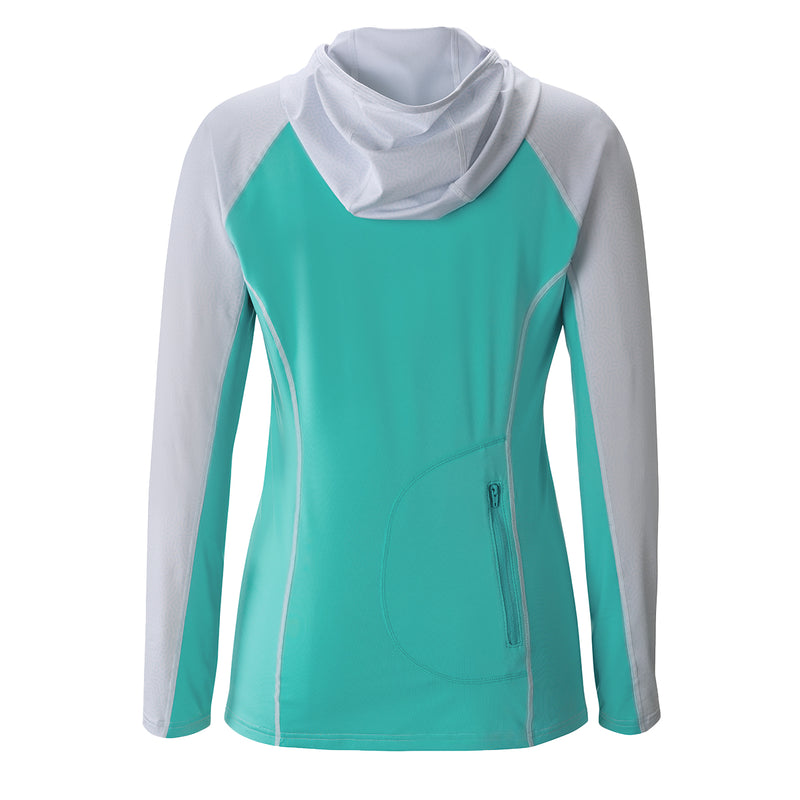 ECLIPS HOODED RASHGUARD, WOMEN'S - AQU