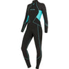 3MM EVOKE WOMENS WETSUIT  FULL - BLK, AQU