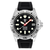Hawaiian Lifeguard 42mm Steel Dive Watch with Black Dial and Black Strap