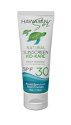 Hawaiian Sol Natural Sunscreen Kid-Kare SPF 30 - 4oz tube with gentle reef-friendly formula designed for children's sensitive skin