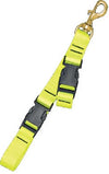 Innovate Scuba Concepts fin holder lanyard in bright yellow with black accents, displaying compact design with brass swivel clip