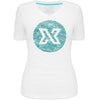 XDEEP black T-shirt with Japanese waves design, unisex straight cut, size S, front view.