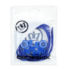Crosskix Elasti-Laces Set packaged in clear plastic bag with Crosskix branding and logo, showing the complete blue  elastic lacing system inside