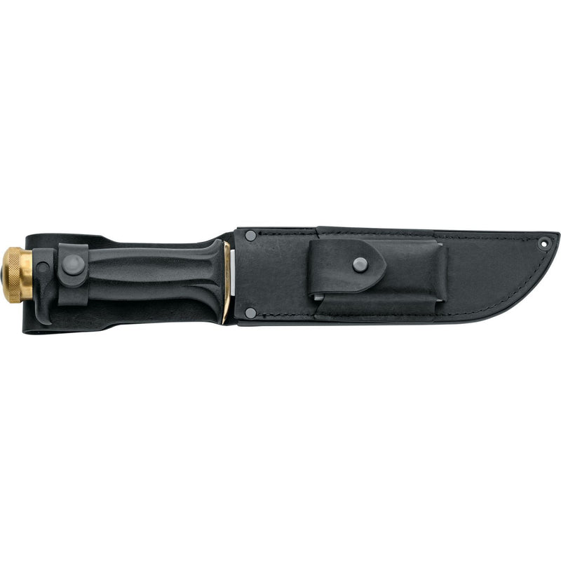 MAC Coltellerie survival knife sheath back view showing belt loop configuration and retention strap