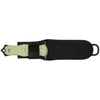 MAC Coltellerie tactical knife with olive green handle in black nylon belt sheath
