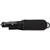 MAC Coltellerie folding knife with black handle in black nylon belt sheath