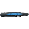 MAC Coltellerie diving knife with blue accent in black tactical sheath with secure retention system