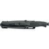 MAC Coltellerie tactical knife in black polymer sheath with belt clip, showing complete carry system