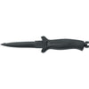 MAC Coltellerie tactical knife with black serrated blade and ergonomic black handle