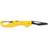 MAC Coltellerie BCR-2Y rescue knife with yellow handle and black serrated blade, closed position