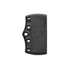 Black knife handle scale with MAC Coltellerie logo and mounting holes - 5 hole configuration side view