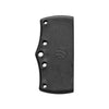 Black knife handle scale with MAC Coltellerie logo and mounting holes - 5 hole configuration