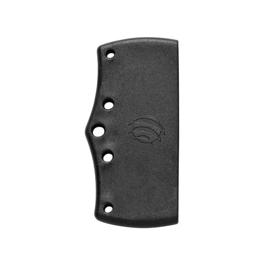 Black knife handle scale with MAC Coltellerie logo and mounting holes - 5 hole configuration