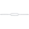 Stainless steel knife blade tang with mounting holes and serrated edge