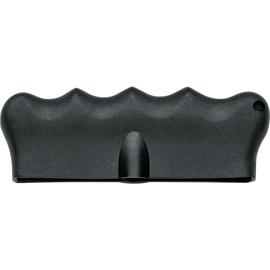 MAC Coltellerie black tactical knife sheath with wavy top edge and belt attachment point