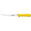 MAC Coltellerie professional kitchen knife with yellow ergonomic handle and stainless steel blade