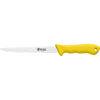 MAC Coltellerie professional kitchen knife with yellow ergonomic handle and stainless steel blade
