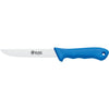 MAC Coltellerie stainless steel kitchen knife with bright blue ergonomic handle and lanyard hole