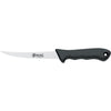 MAC Coltellerie stainless steel kitchen knife with black ergonomic handle, profile view