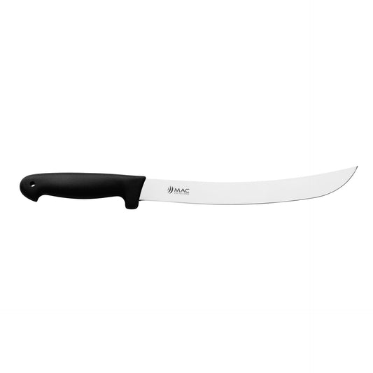 MAC Coltellerie fillet knife with black handle showing curved blade profile for precise fish cutting