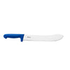 MAC Coltellerie carving knife with blue handle and long thin stainless steel blade