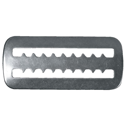 MAC Coltellerie stainless steel friction plate with serrated edges for rope and webbing tensioning systems
