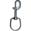 MAC Coltellerie tactical swivel snap hook, gunmetal finish showing side profile view