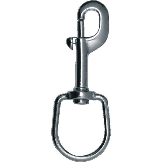 MAC Coltellerie tactical swivel snap hook, gunmetal finish showing side profile view