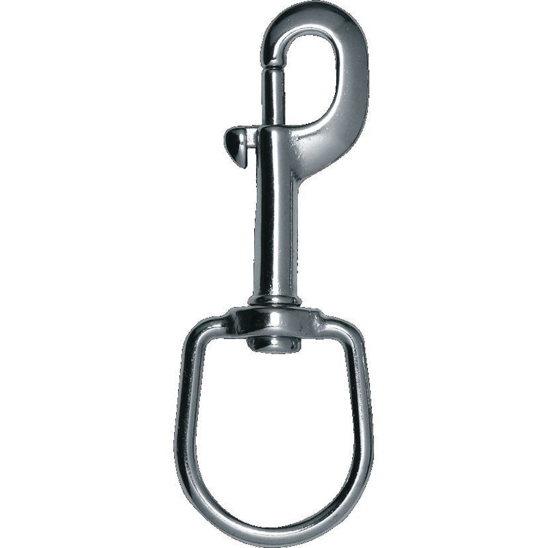 MAC Coltellerie tactical swivel snap hook, gunmetal finish showing side profile view