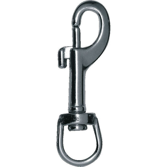 MAC Coltellerie stainless steel swivel snap hook with oval eye and safety latch for marine and rigging applications
