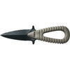MAC Coltellerie AISI 304 stainless steel diving knife with dark blade coating and tan/beige ergonomic handle