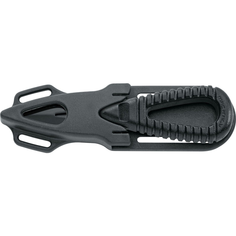 MAC Coltellerie diving knife with black tactical grip and stainless steel serrated blade - alternate view