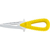 MAC Coltellerie marine knife with yellow ribbed grip handle and stainless steel blade