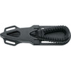 MAC Coltellerie MRS06RA diving knife back view showing ergonomic black handle with tactical cutouts